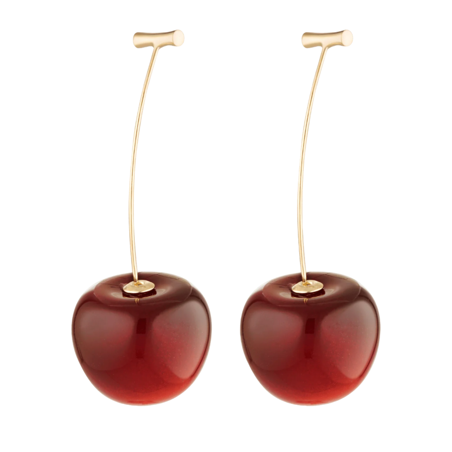 Cherry drop earrings in 18k gold fill