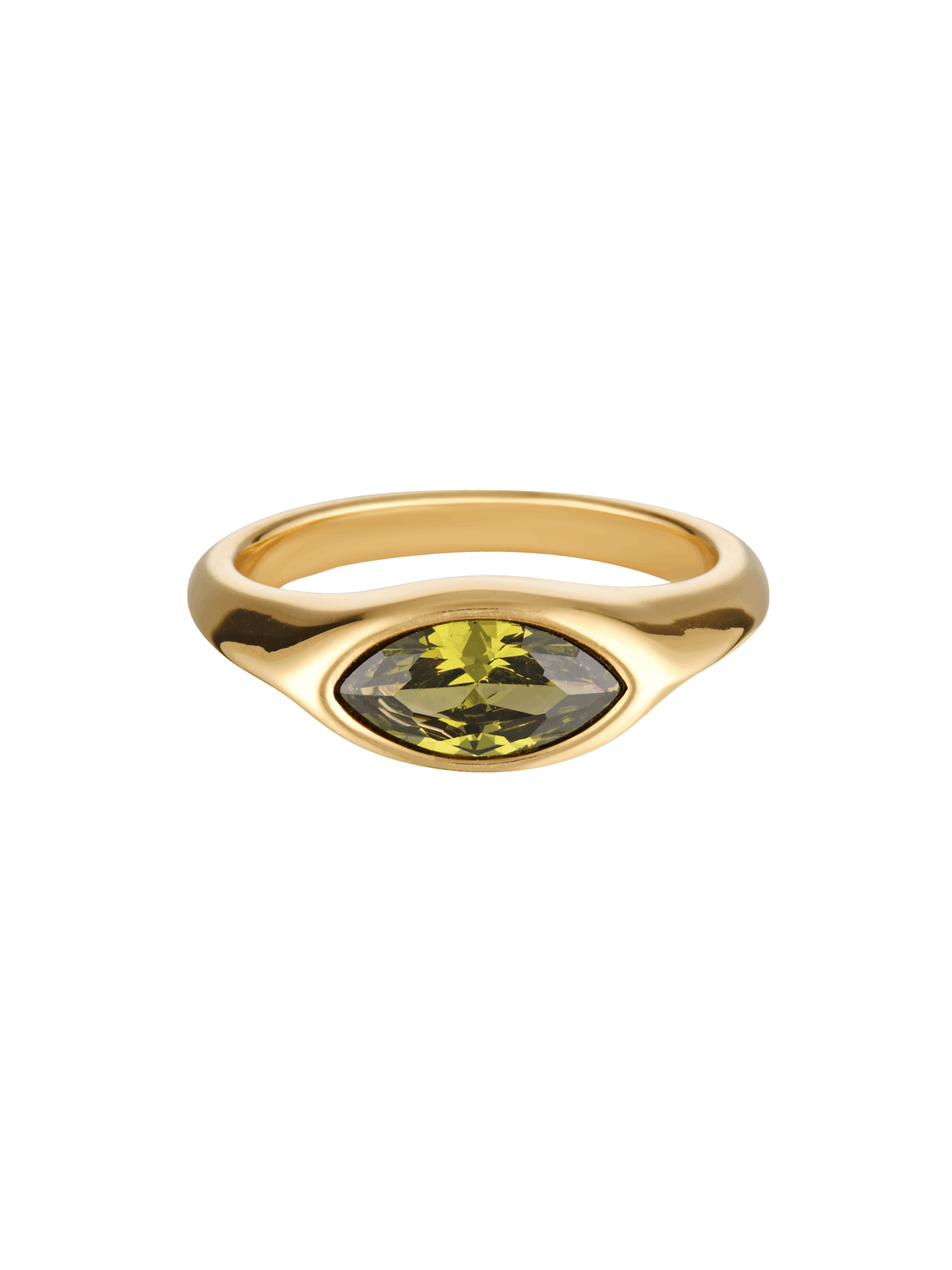 Green gemstone ring in gold
