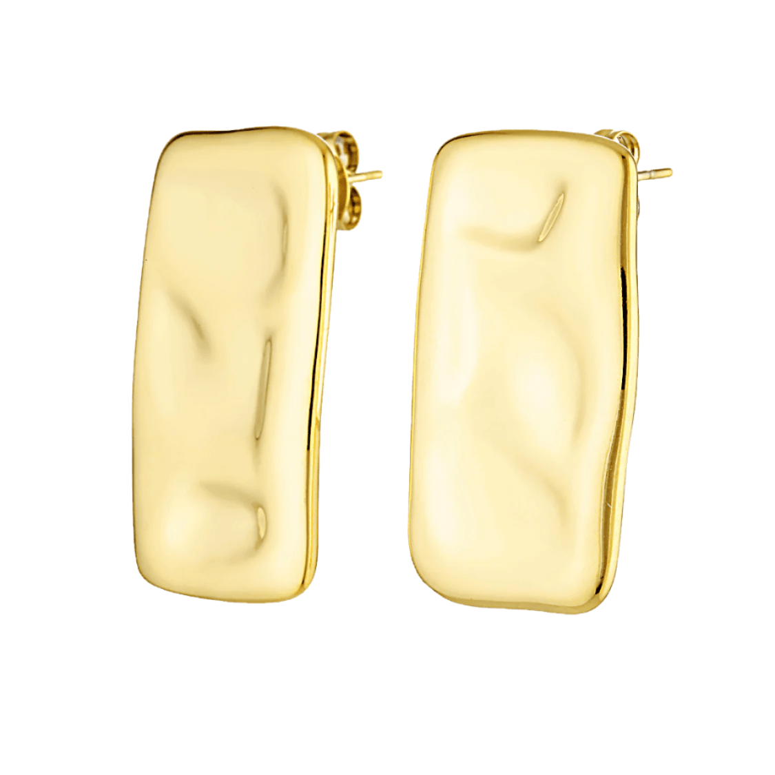 Organic shaped 18k gold ear studs 