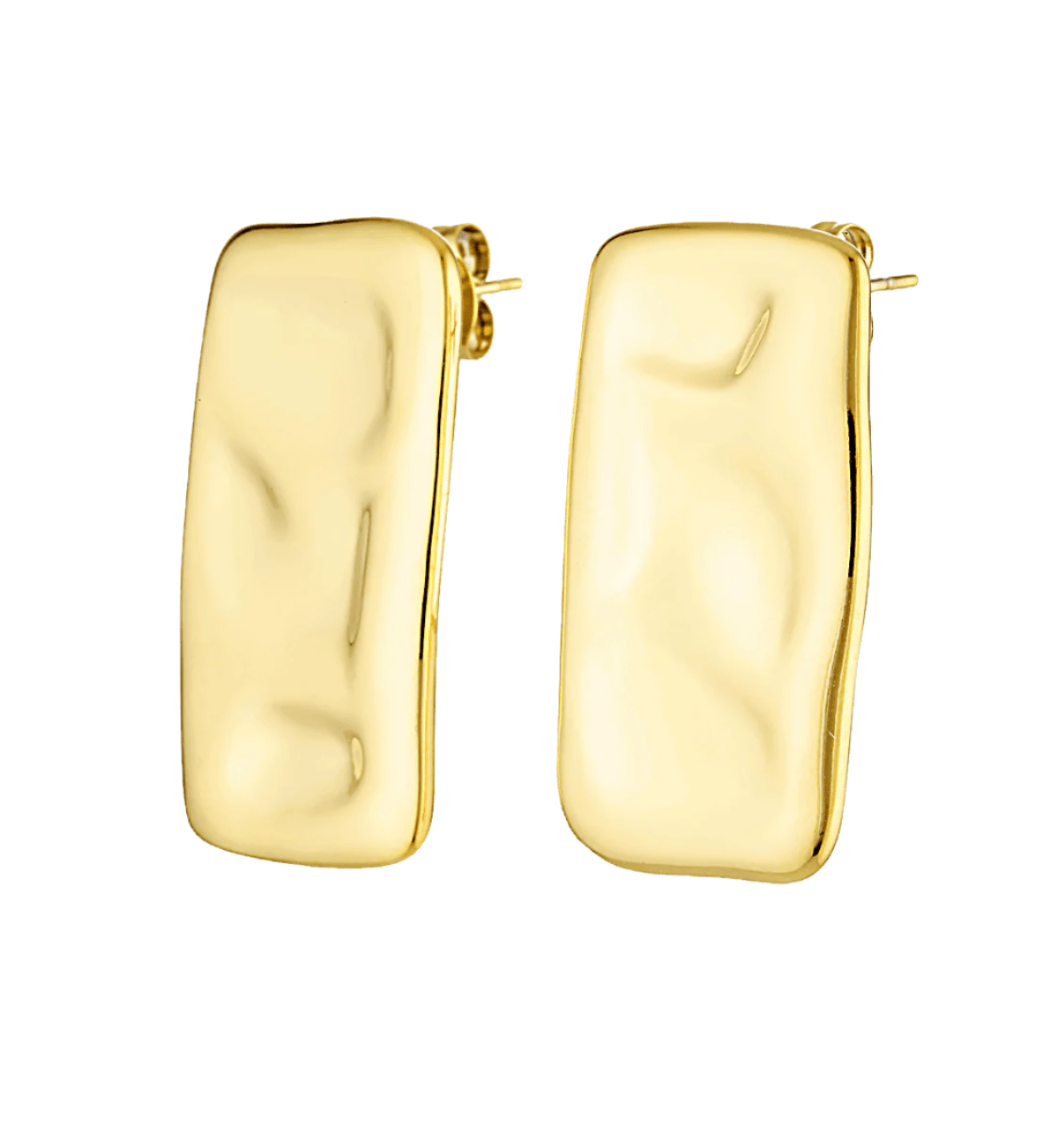 Organic shaped 18k gold ear studs 