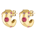 Multicoloured gemstone earrings 