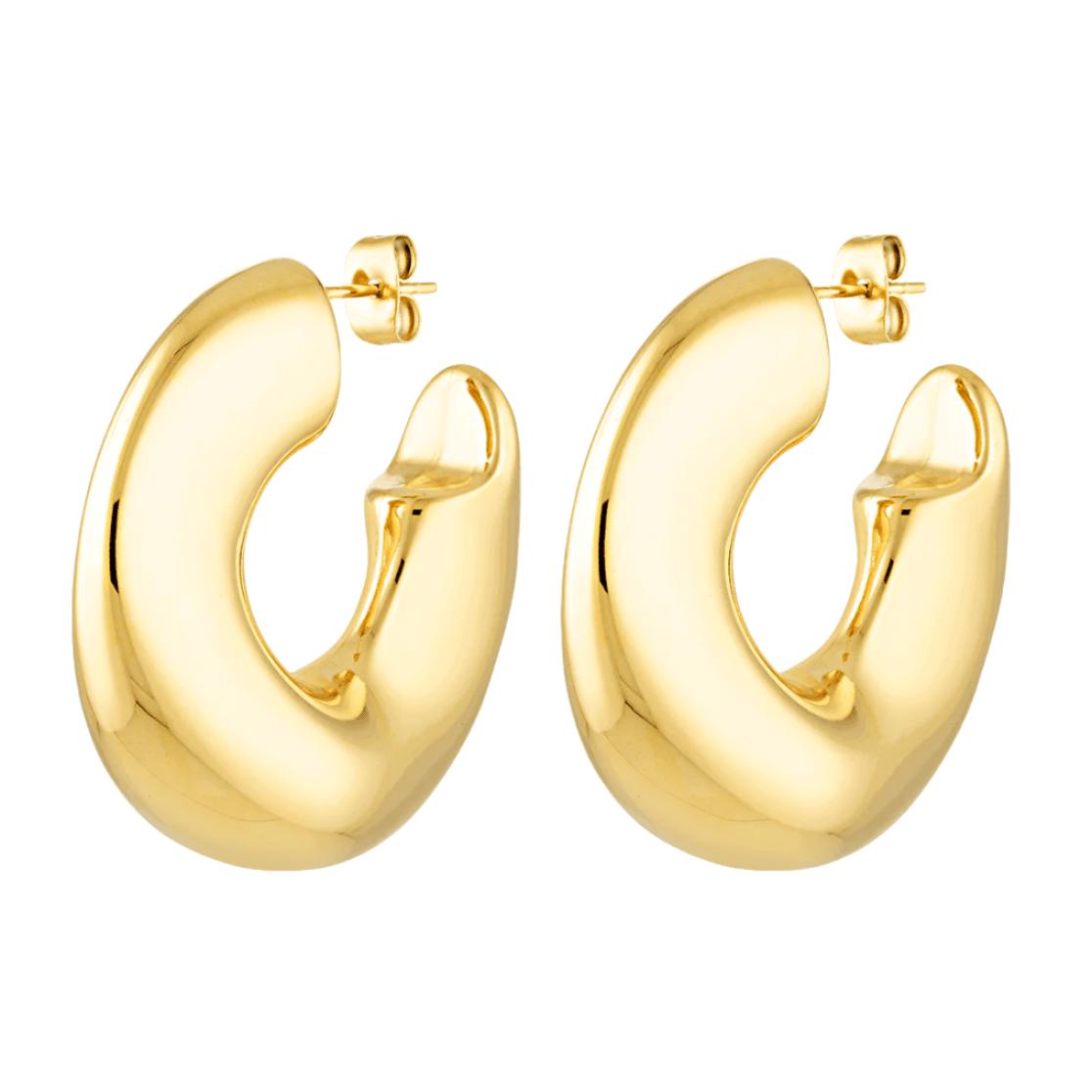 New Bixby and Co large organic gold hoops