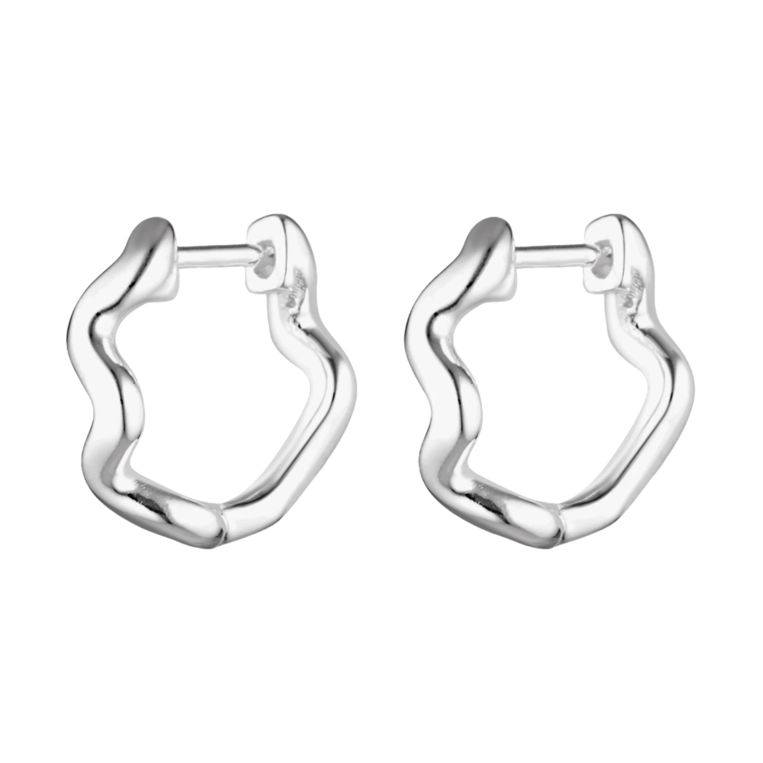 Sterling silver small wavy Grip Huggie