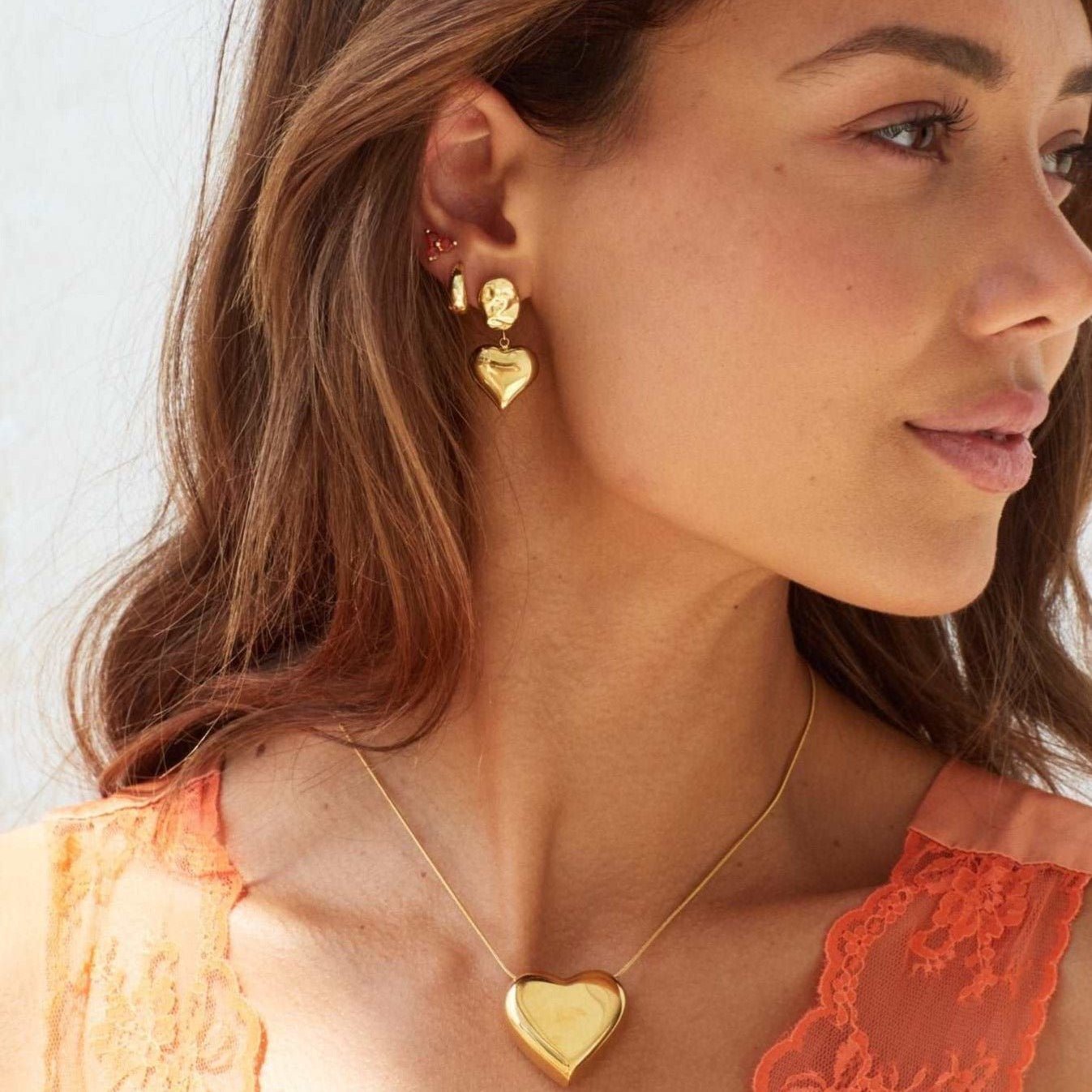 Gold Heart earrings