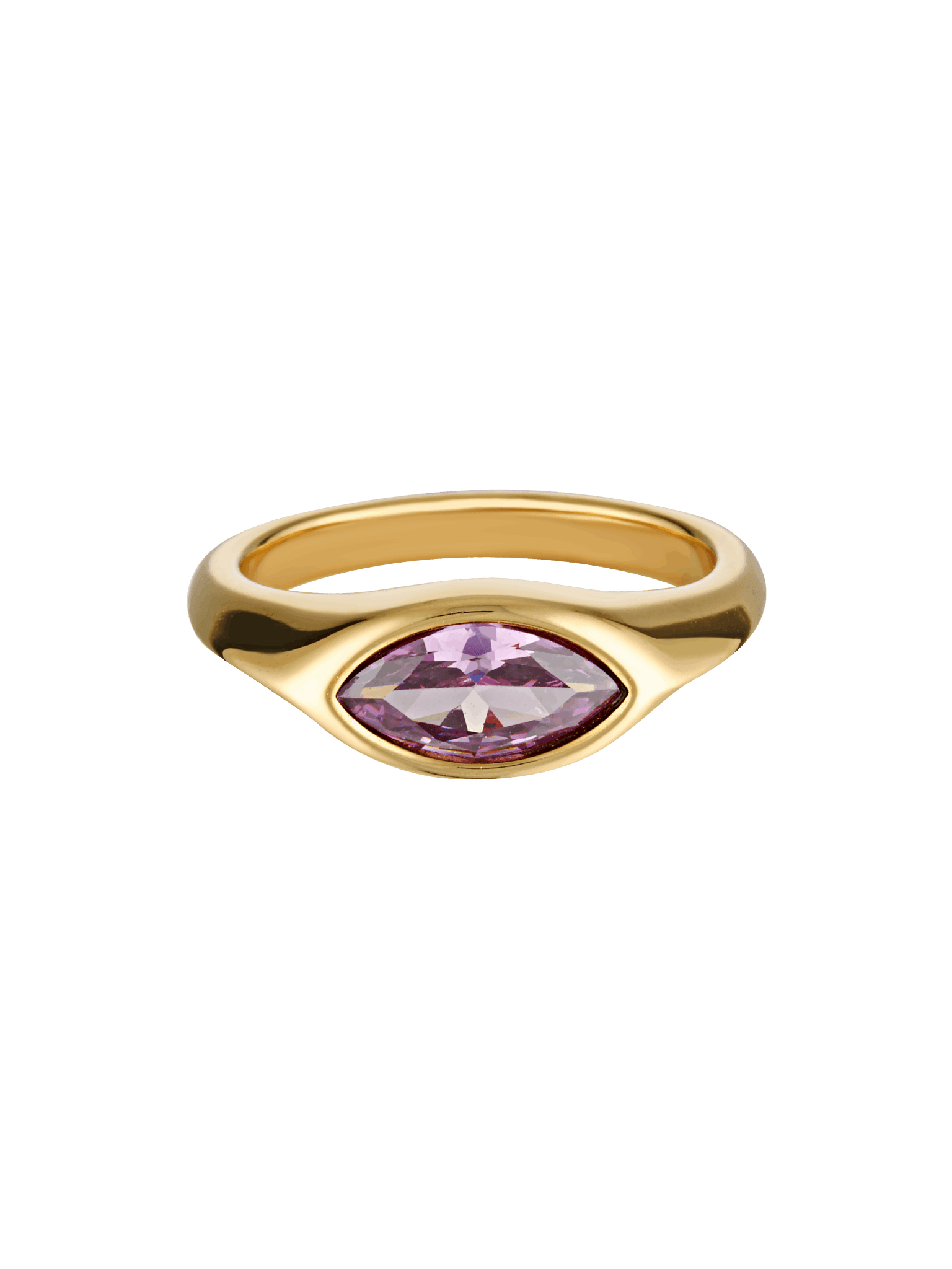 Purple gemstone gold ring