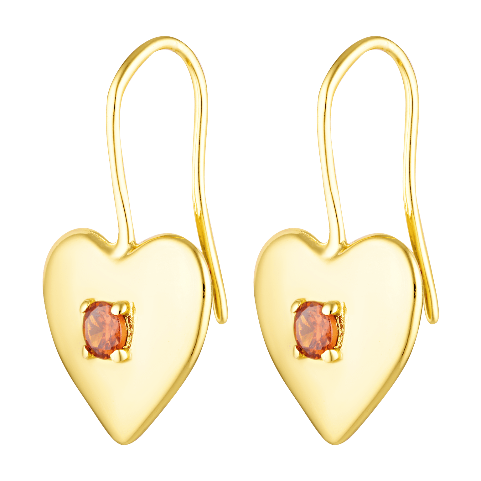 Beautiful handmade red centre heart earrings