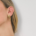 jellyfish shaped stud earrings in gold