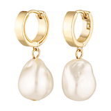 Freshwater Pearl drop hoop earrings