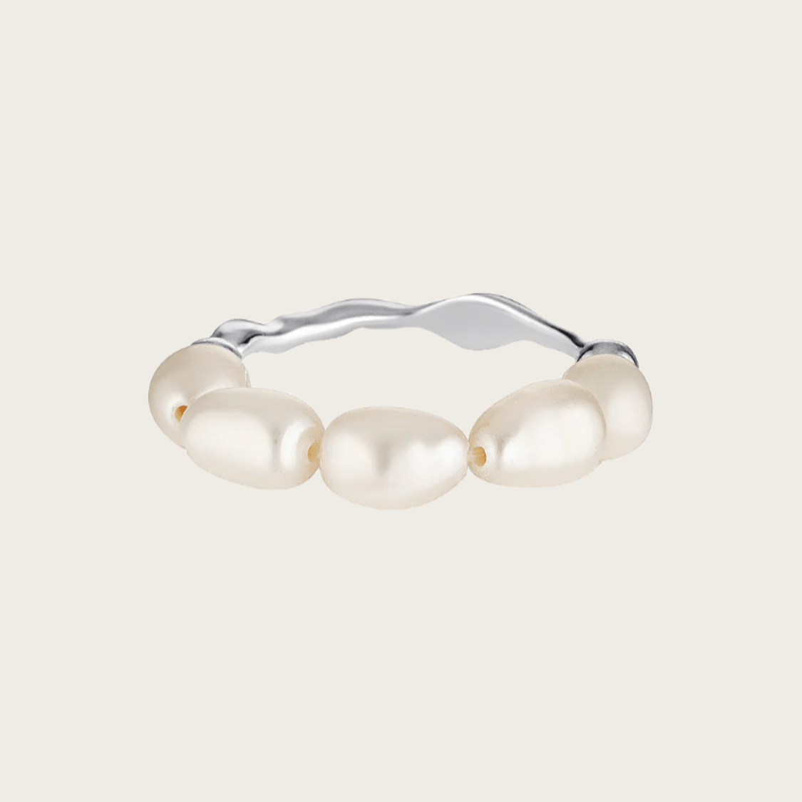 Silver and Pearl adjustable ring 