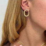 Serpent chain stud earrings 