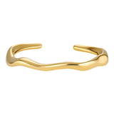 gold filled organic shape arc bangle