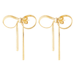 Cute snake chain bow earrings 