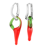 Silver chilli pepper earrings 