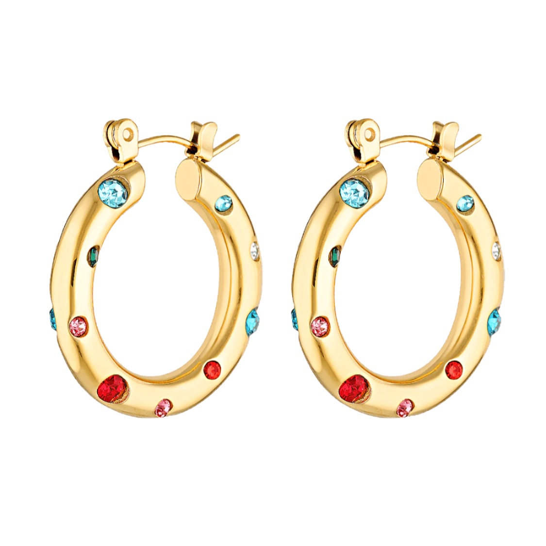 gold filled multicolour hoops from Bixby and Co