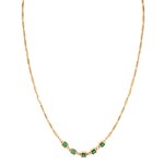 gold filled Giska necklace with small green gems