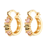 gold filled coloured gemstone hoop earring