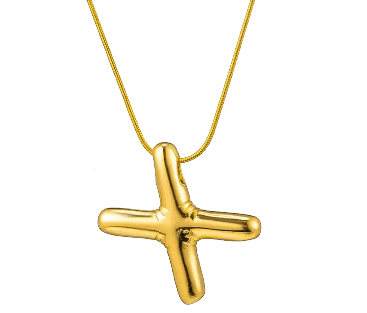 Gold fill Bubble Letter pendant necklace 