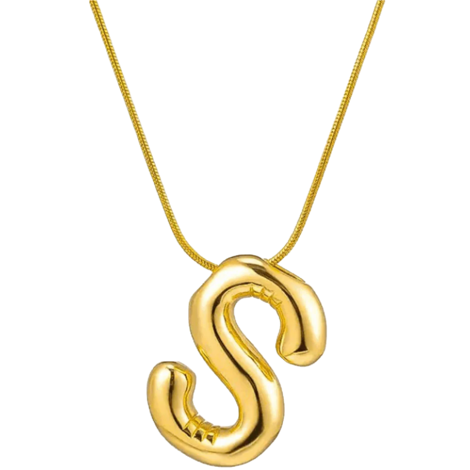 Letter S Bubble letter pendant