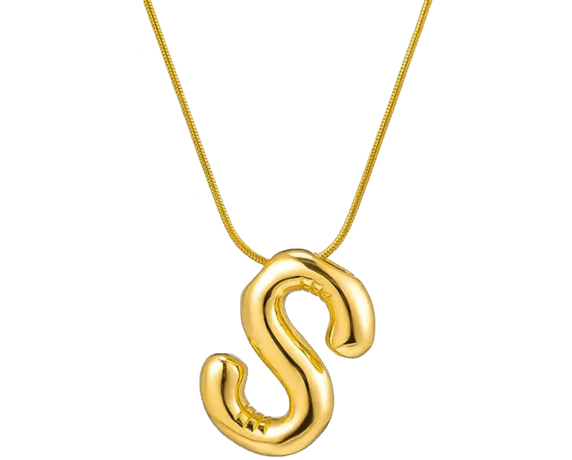 Letter S Bubble letter pendant