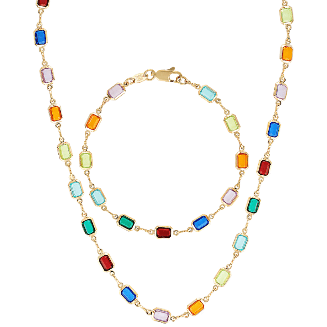 Bright coloured 18k Gold Fill necklace 