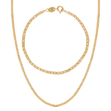 Fine mariner link Summer necklace and bracelet set in 18k Gold Fill