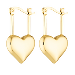 Padlock style heart drop earrings 