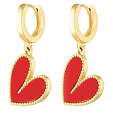 Cupid Hoops red heart shaped earrings 