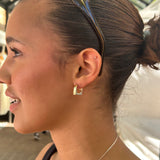 UGC photo of Gold vermeil lock shaped hoops