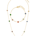 Coloured circle gold fill necklace