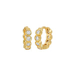 Small Huggies gold vermeil with cubic zirconia gemstones 