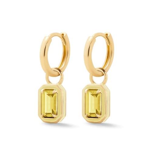 Lola Drp earrings in 14k Vermeil gold with yellow gems