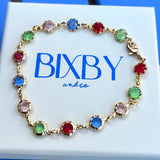 Cute multicoloured 18k gold filled bracelet 