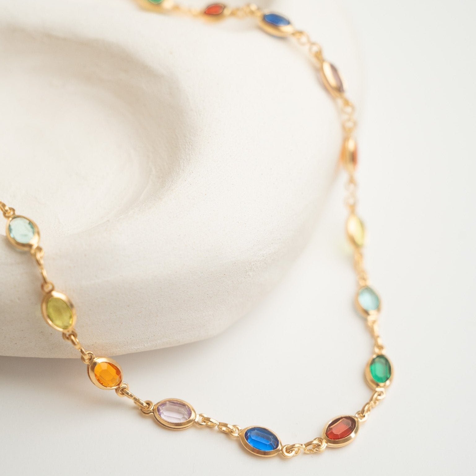 Rainbow Oval Necklace 