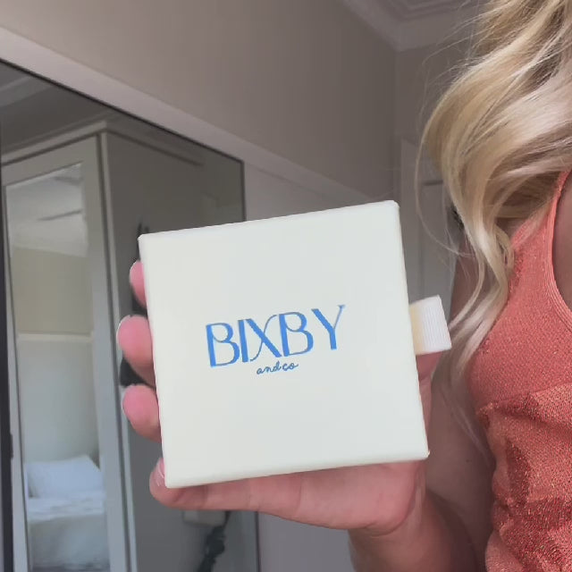 Video of blonde model demonstrating our gold coloured gemstone earrings 