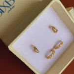 Sparkly Huggies in 15k gold vermeil and crystal 