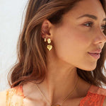 Heart earring and necklace set in 14k gold fill 