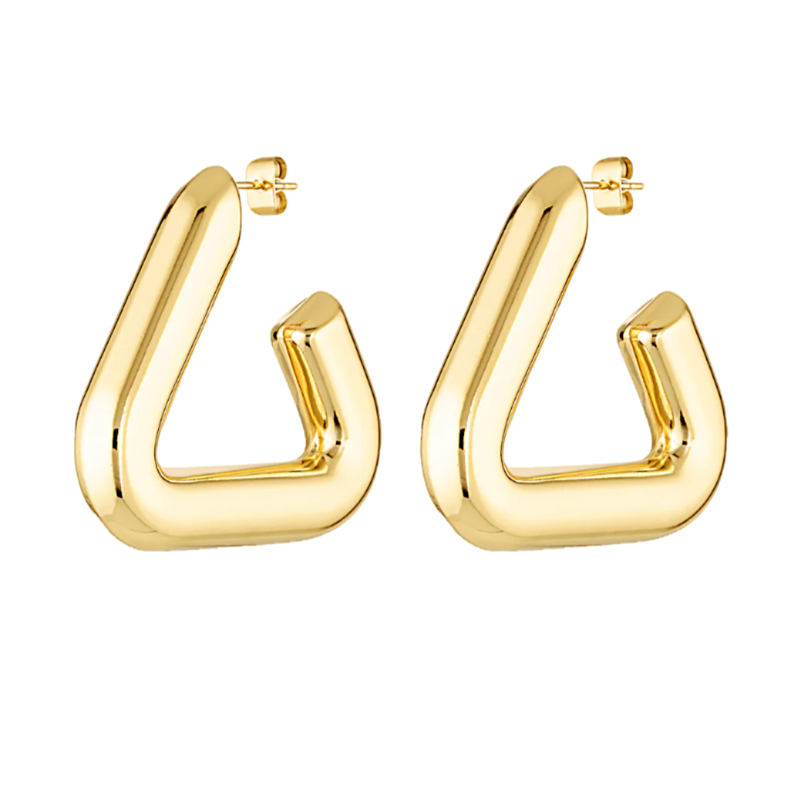 Gold pyramid shaped earrings 