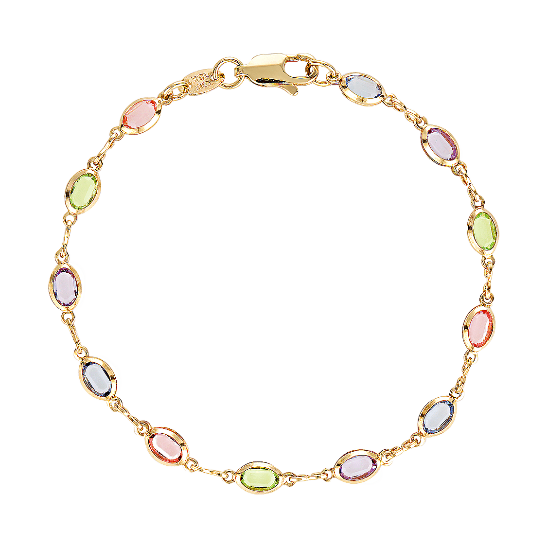 rainbow glass bracelet