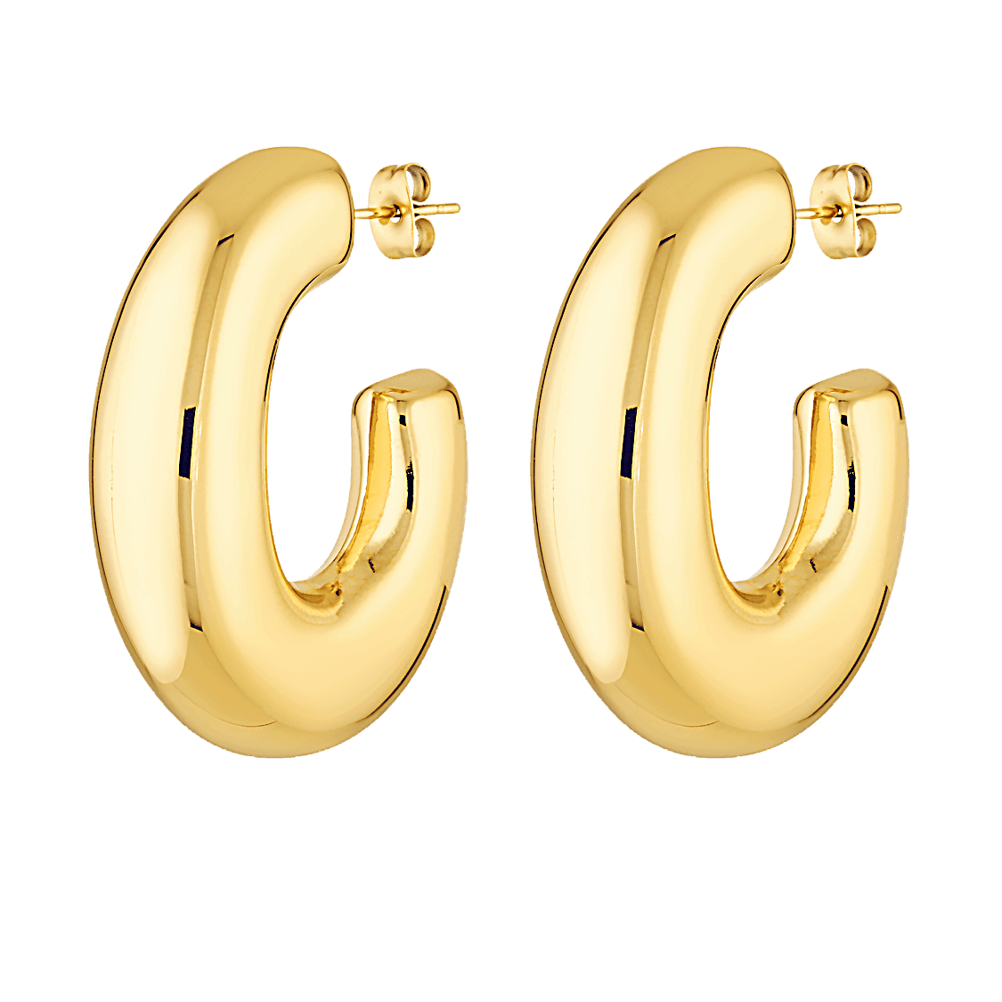 Large gold statement earrings from Bixby